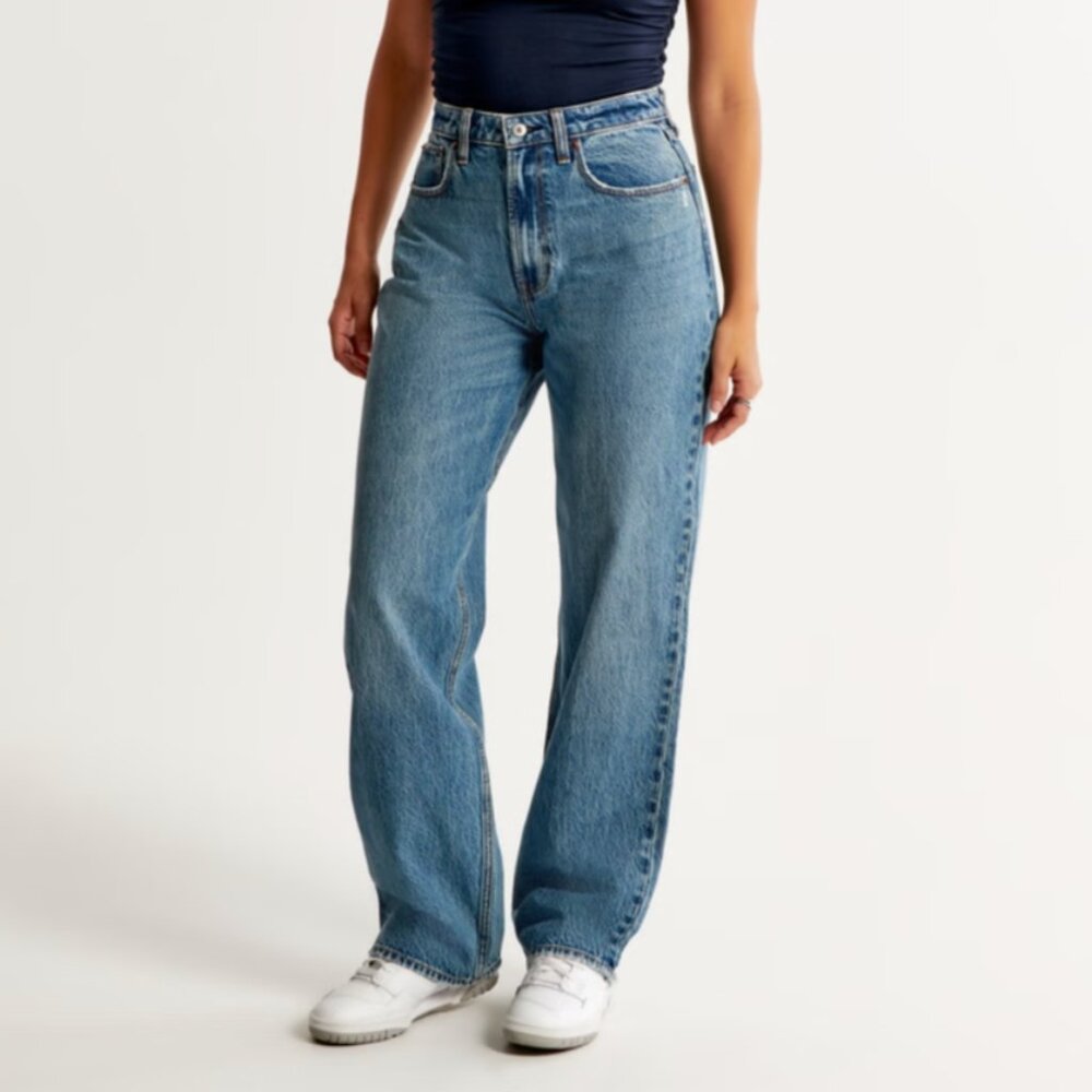 Abercrombie Curve Love High Rise Loose Jean (Long)